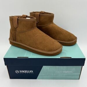 Magellan Outdoors Women's Ankle Cozy Boots Sz 7 Faux Suede Fur Lined‎